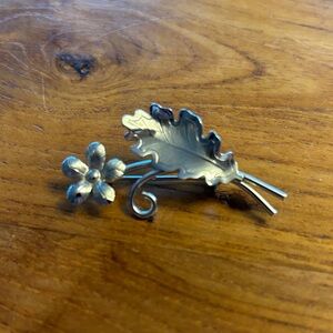 Signed Celart Sterling Floral Pin Brooch Vintage